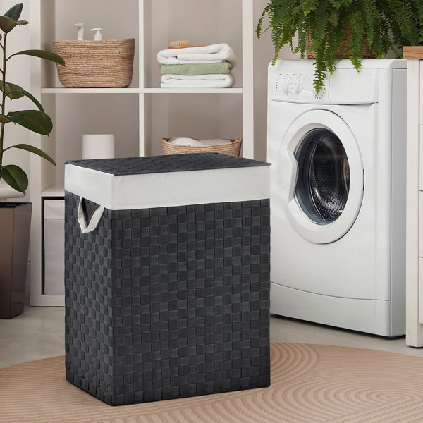 Gracie Oaks Hand Woven Metal Laundry Hamper with Handles Wayfair